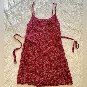 Brandy Melville Slip Style Dress with Tie Back. Red Floral. No Size